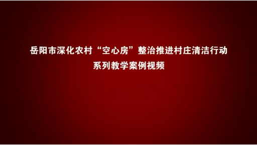 岳阳市深化农村“空心房”整治推进村庄清洁行动集中攻坚系列案例教学视频